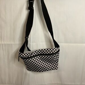 Checkered Black and White Men's Bag